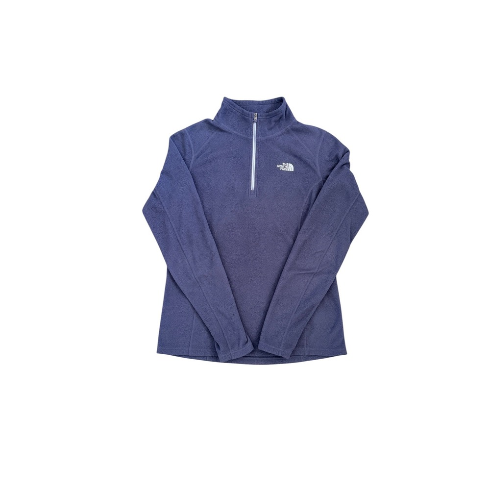 The North Face TKA 100 Fleece Pullover Quarter Zip Womens Medium Blue Purple